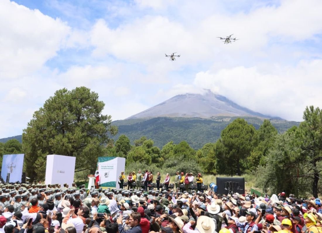 Desde Puebla, Claudia Sheinbaum empieza la reforestación en México