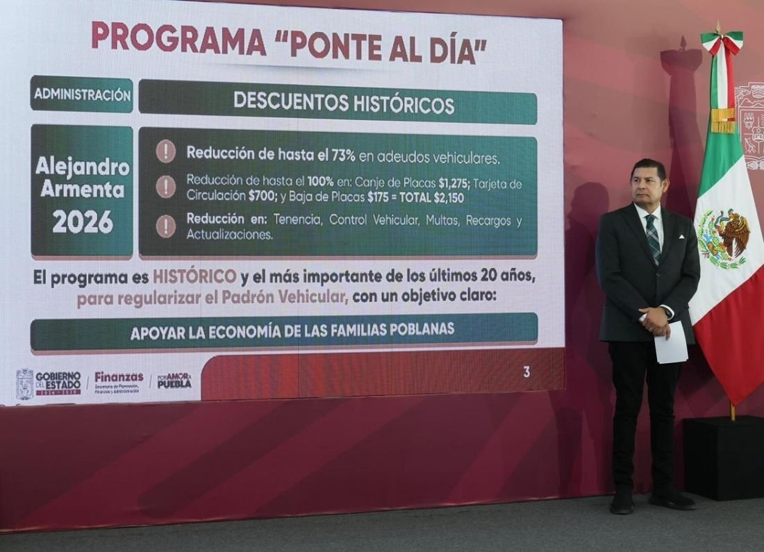 Programa Ponte al Día ofrece descuentos para regularizar vehículos en Puebla